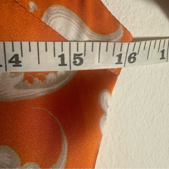 Milkwhite x Revolve Orange Baroque Y2K Spaghetti Stap Dress Size Small - Picture 8 of 9